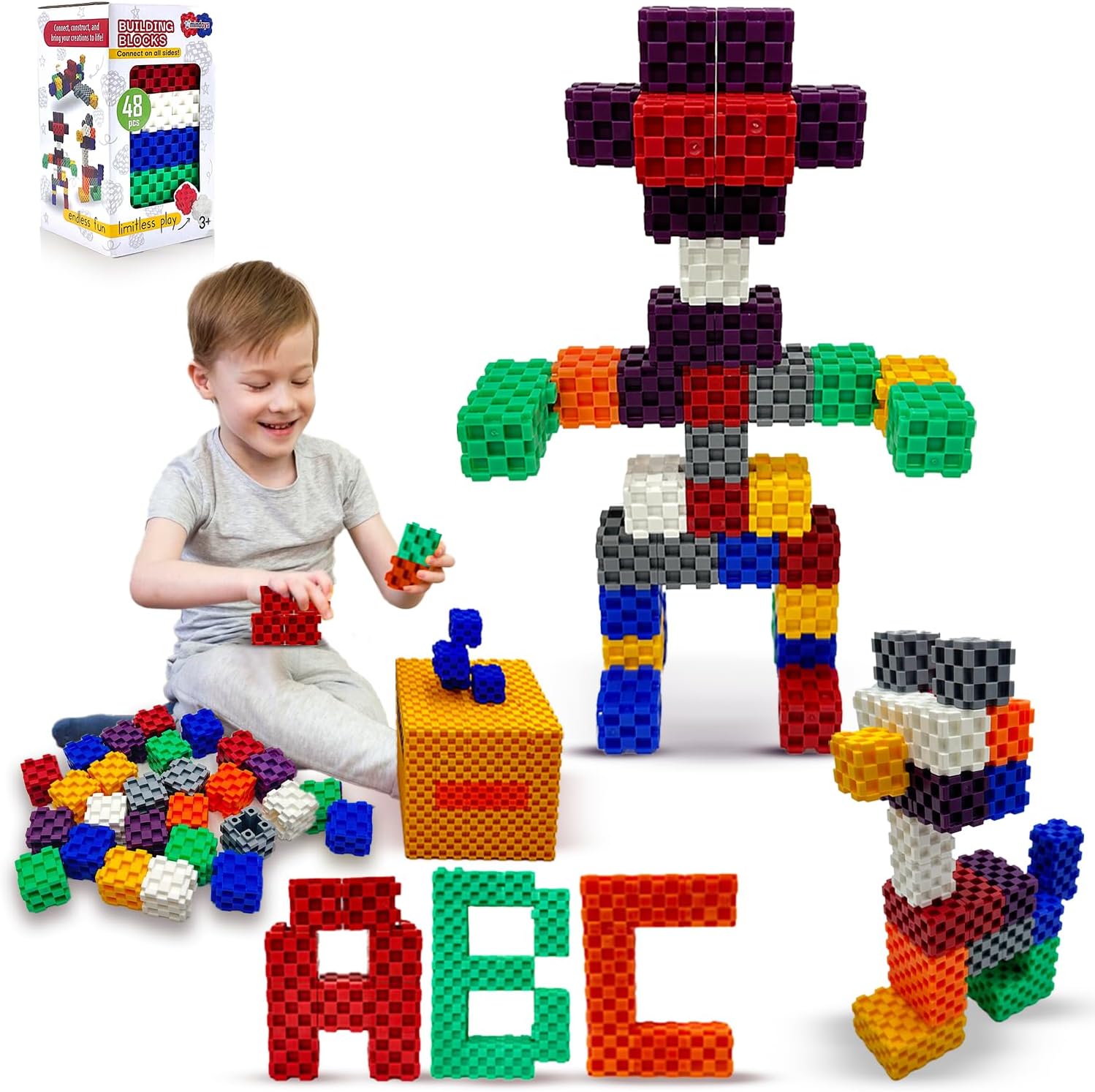Mindoys Building Blocks for Kids 48 PCS